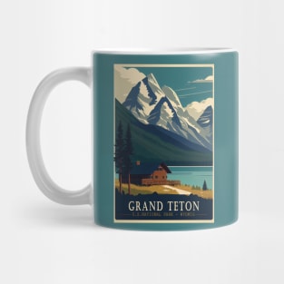 Grand Teton National Park Vintage Travel Poster Mug